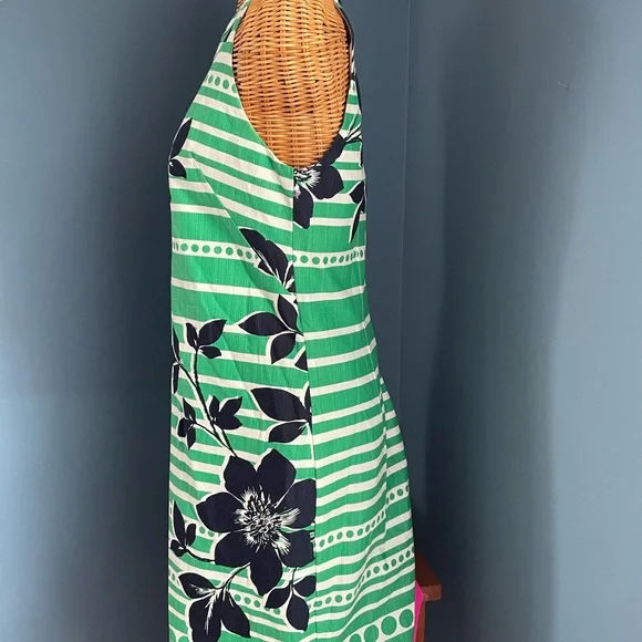 Eliza J Sleeveless Knee Length Striped Dress. Summer Colors. Size 6. 97% cotton - Picture 4 of 11